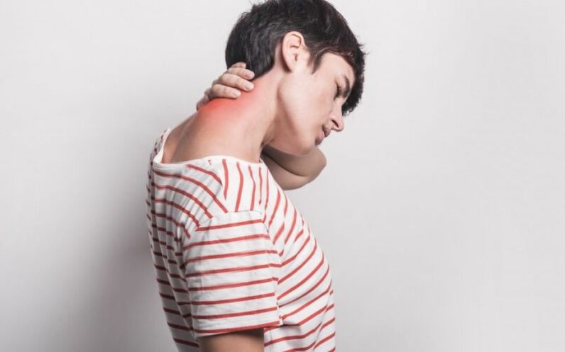 Pain in neck symptoms of cervical osteochondrosis